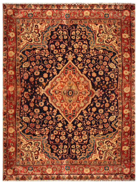 23007-Sarough Hand-Knotted/Handmade Persian Rug/Carpet Traditional Authentic/ Size: 4'11"x 3'7"