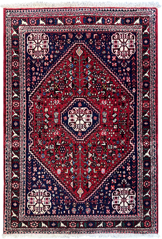 23017 - Abadeh Hand-Knotted/Handmade Persian Rug/Tribal/Nomadic/Carpet Authentic/Size: 4'11' x 3'3"