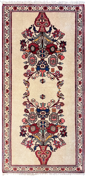 23065- Abadeh Hand-Knotted/Handmade Persian Rug/Tribal/Nomadic/Carpet Authentic/Size: 3'10" x 1'10"/ 117cm x 56cm