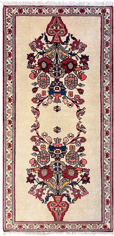 23065- Abadeh Hand-Knotted/Handmade Persian Rug/Tribal/Nomadic/Carpet Authentic/Size: 3'10" x 1'10"/ 117cm x 56cm