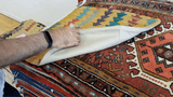 23209 - Kelim Hand-Woven/Flat Weaved/Handmade Afghan Kelim Pillow Cover/Carpet Tribal/Nomadic Authentic/Size: 1'8" x 1'8"