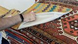 23209 - Kelim Hand-Woven/Flat Weaved/Handmade Afghan Kelim Pillow Cover/Carpet Tribal/Nomadic Authentic/Size: 1'8" x 1'8"