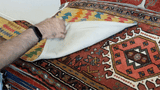 23332 - Kelim Hand-Woven/Flat Weaved/Handmade Afghan Kelim Pillow Cover Carpet/Carpet Tribal/Nomadic Authentic/Size: 1'8" x 1'8"
