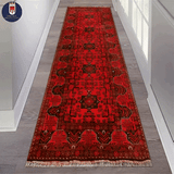 23357 - Khal Mohammad Hand-Knotted/Handmade Afghan Rug/Carpet/Traditional/ Authentic/Size: 9'5" x 2'10"