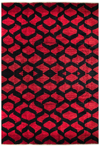 23699 - Chobi Ziegler Afghan Hand-Knotted Contemporary/Traditional/ Size:  9'10" x 6'8"