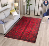 23758- Khal Mohammad Afghan Hand-Knotted Authentic/Traditional/Rug/Size: 7'6" x 5'8"