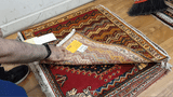 23842-Ghashgai Hand-Knotted/Handmade Persian Rug/Carpet /Tribal/ Nomadic/ Authentic/ Size: 2'1" x 2'1"