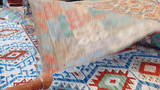 24021 - Kelim Hand-Woven/Flat-Weaved Afghan Kelim/Carpet Modren/Nomadic Authentic/Size: 13'0" x 10'0"