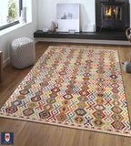 24026 - Kelim Hand-Woven/Flat-Weaved/Afghan Kelim/Carpet Modren/Nomadic Authentic/Size: 11'5" x 8'3"