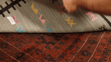 24081 - Kelim Hand-Woven/Flat-Weaved/Afghan Kelim/Carpet Modren/Nomadic Authentic/Size: 8'2" x 5'9"