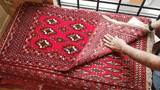 24156-Turkmen Hand-Knotted/Handmade Persian Rug/Carpet Traditional/Authentic/ Size: 3'7" x 1'9"