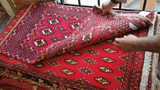 24160-Turkmen Hand-Knotted/Handmade Persian Rug/Carpet Traditional/Authentic/ Size: 3'3" x 1'11"