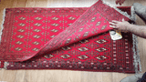 24172-Turkmen Hand-Knotted/Handmade Persian Rug/Carpet Traditional/Authentic/ Size: 3'11" x 1'8"