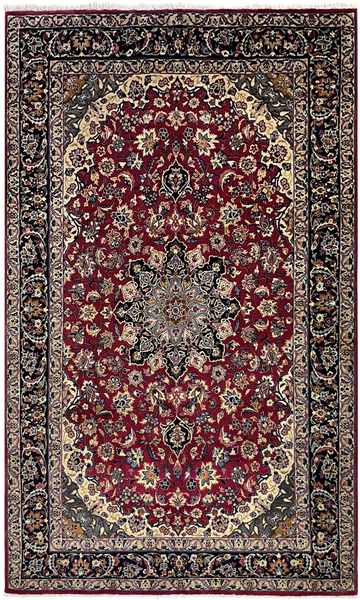 24267- Isfahan Persian Hand-Knotted Authentic/Traditional Carpet/Rug/ Size: 8'5'' x 5'0''