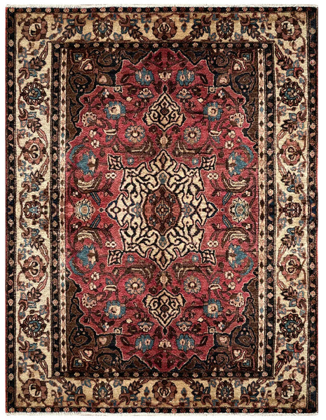 24318-Hamadan Hand-Knotted/Handmade Persian Rug/Carpet Traditional Authentic/ Size: 6'7" x 4'8"