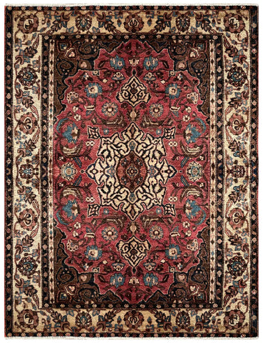 24318-Hamadan Hand-Knotted/Handmade Persian Rug/Carpet Traditional Authentic/ Size: 6'7" x 4'8"