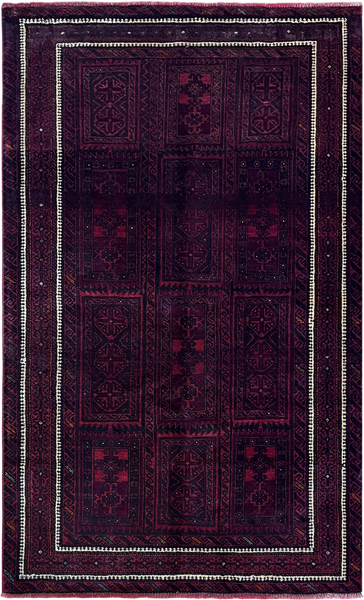24339-Balutch Hand-Knotted/Handmade Persian Rug/Carpet Tribal/Nomadic Authentic/ Size: 6'9" x 4'1"