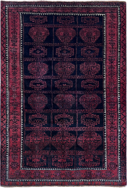 24354-Balutch Hand-Knotted/Handmade Persian Rug/Carpet Tribal/Nomadic Authentic/ Size: 6'2" x 4'2"