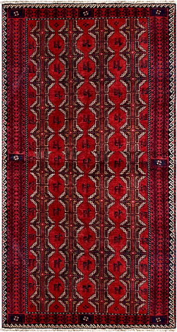 24358-Balutch Hand-Knotted/Handmade Persian Rug/Carpet Tribal/Nomadic Authentic/ Size: 7'10" x 4'2"