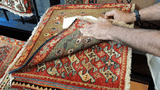 24409-Ghashgai Hand-Knotted/Handmade Persian Rug/Carpet Tribal Authentic/Size: 1'9" x 1'9"