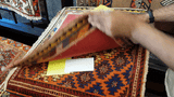 24434-Ghashgai Hand-Knotted/Handmade Persian Rug/Carpet Tribal / Nomadic Authentic/Size: 1'8" x 1'9"