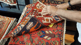 24539-Ghashgai Hand-Knotted/Handmade Persian Rug/Carpet Tribal / Nomadic Authentic/Size: 2'0" x 2'0"