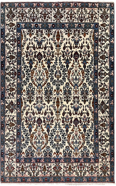 24551-Ghom Hand-knotted/Handmade Persian Rug/Carpet Traditional/ Nomadic Authentic/ Size: 7'1" x 4'5"