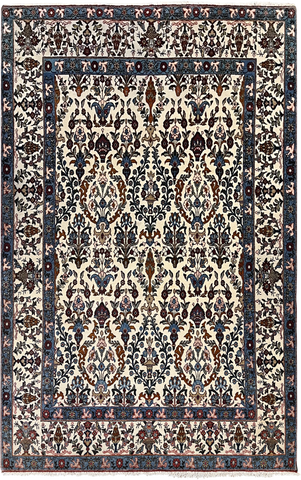24551-Ghom Hand-knotted/Handmade Persian Rug/Carpet Traditional/ Nomadic Authentic/ Size: 7'1" x 4'5"