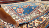 24925- Kazak Hand-Knotted/Handmade Afghan Rug/Carpet Tribal/Nomadic Authentic/ Size: 10'2" x 8'0"