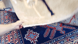 24928-Chobi Ziegler Hand-knotted/Handmade Afghan Rug/Carpet Traditional Authentic / Size: 9'9" x 6'10"/298cm x 208cm