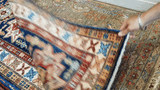 24995-Royal Kazak Hand-Knotted/Handmade Afghan Rug/Carpet Tribal/Nomadic Authentic/ Size: 9’2” x 2’8”/279cm x 81cm