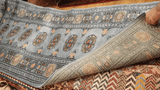 25056-Royal Bokhara Hand-Knotted/Handmade Pakistani Rug/Carpet Tribal/Nomadic Authentic/ Size: 6'8" x 2'8"/203cm x 81cm