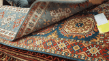 25260-Kazak Hand-Knotted/Handmade Afghan Rug/Carpet Tribal/Nomadic Authentic/ Size: 5’10” x 1’11”