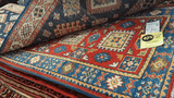 25275-Kazak Hand-Knotted/Handmade Afghan Rug/Carpet Tribal/Nomadic Authentic/ Size: 5’9” x 2’0”