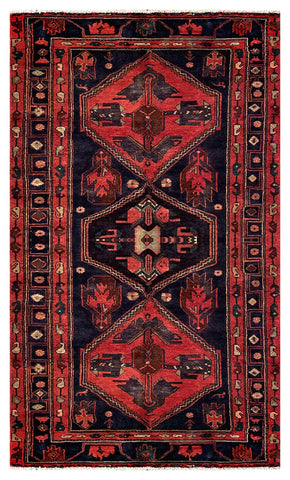 25447-Hamadan Hand-Knotted/Handmade Persian Rug/Carpet Traditional Authentic/ Size: 7'5" x 4'3"