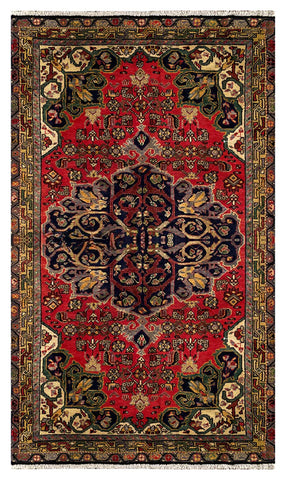 25452-Bidjar Hand-Knotted/Handmade Persian Rug/Carpet Traditional Authentic/ Size: 7'3" x 4'2"/221cm x 127cm