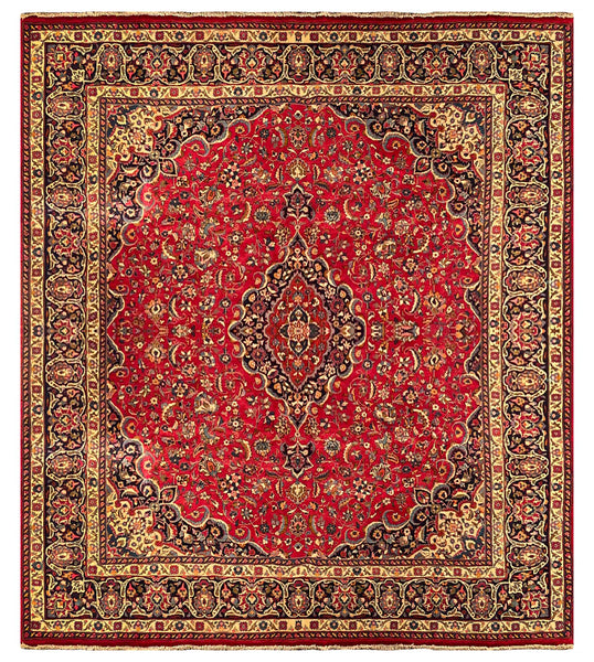 25569-Mashad Hand-Knotted/Handmade Persian Rug/Carpet Traditional Authentic/ Size: 11'4" x 9'11"