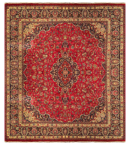 25569-Mashad Hand-Knotted/Handmade Persian Rug/Carpet Traditional Authentic/ Size: 11'4" x 9'11"