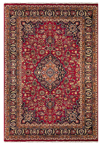 25574-Mashad Hand-Knotted/Handmade Persian Rug/Carpet Traditional Authentic/ Size: 9'9" x 6'7"