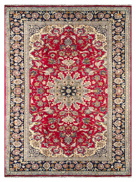 25578- Isfahan Persian Hand-Knotted Authentic/Traditional Carpet/Rug/ Size: 9'10'' x 7'1''