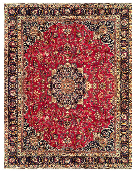 25679-Mashad Hand-Knotted/Handmade Persian Rug/Carpet Traditional Authentic/ Size: 12'0" x 9'7"