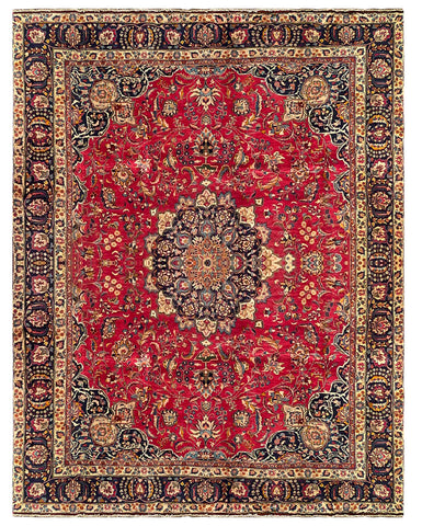 25679-Mashad Hand-Knotted/Handmade Persian Rug/Carpet Traditional Authentic/ Size: 12'0" x 9'7"