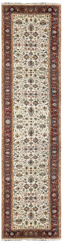 25711- Royal Heriz Hand-Knotted/Handmade Indian Rug/Carpet Traditional/Authentic/Size 11'10" x 2'10"