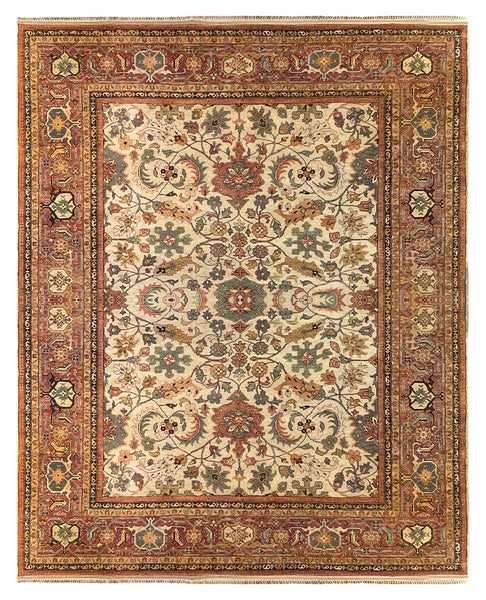 25715- Royal Heriz Hand-Knotted/Handmade Indian Rug/Carpet Traditional/Authentic/Size 9'10" x 7'10"/300cm x 239cm