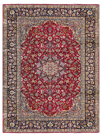 25726- Isfahan Persian Hand-Knotted Authentic/Traditional Carpet/Rug/ Size: 11'2'' x 8'2''
