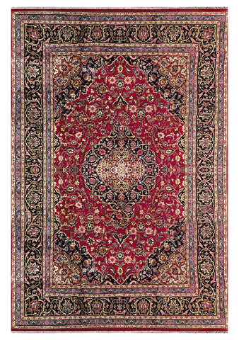 25731-Mashad Hand-Knotted/Handmade Persian Rug/Carpet Traditional Authentic/ Size: 11'6" x 7'11"/351cm x 241cm