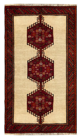 25766-Ghashgai Hand-Knotted/Handmade Persian Rug/Carpet Tribal/Nomadic/Authentic/Size: 9'9" x 5'4"/297cm x 163cm