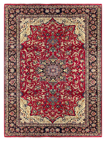 25782- Isfahan Persian Hand-Knotted Authentic/Traditional Carpet/wool pile/cotton base/Rug / Size: 11'1" x 8'0"