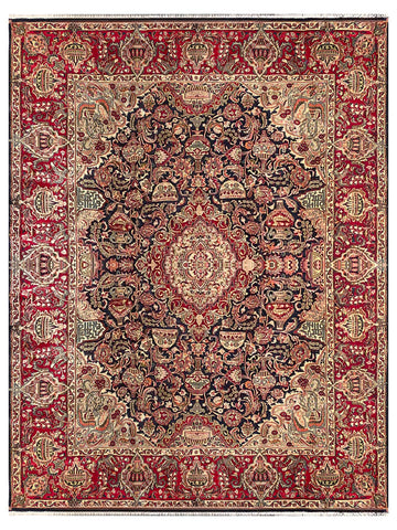 25791-Mashad Hand-Knotted/Handmade Persian Rug/Carpet Traditional Authentic/ Size: 13'1" x 9'9"/399cm x 297cm