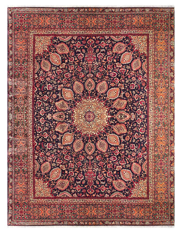 25796-Mashad Hand-Knotted/Handmade Persian Rug/Carpet Traditional Authentic/ Size: 13'0" x 9'9"/396cm x 217cm